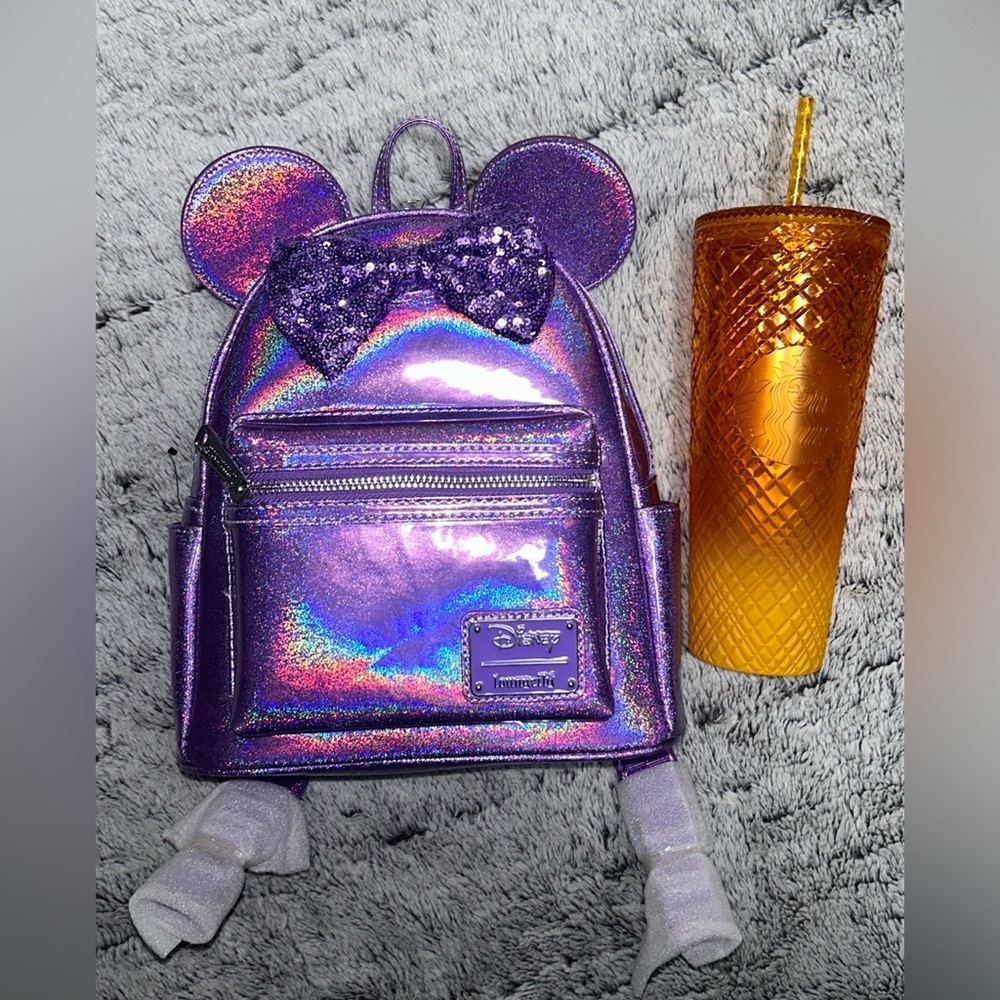 NWT Translucent Purple Disney Loungefly Bag w/ NWT Starbucks Cup Bundle